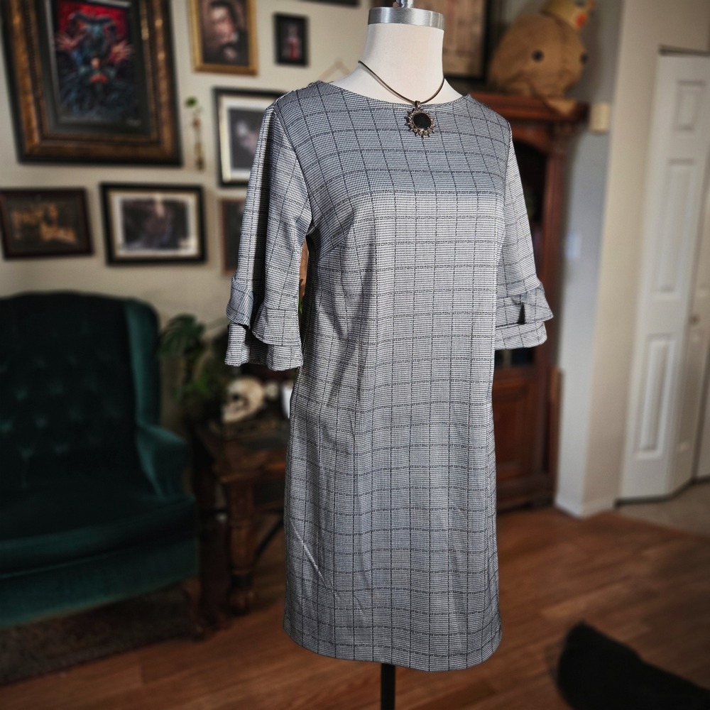 Banana Republic Plaid Sheath Dress 3/4 Sleeve Women‎ Size 4 Business Casual
